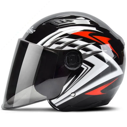 Мотоциклетный шлем Casco Moto 3/4 шлем с открытым лицом скутер Casco Moto rbike Capacete модульный откидной шлем - Цвет: Bright black