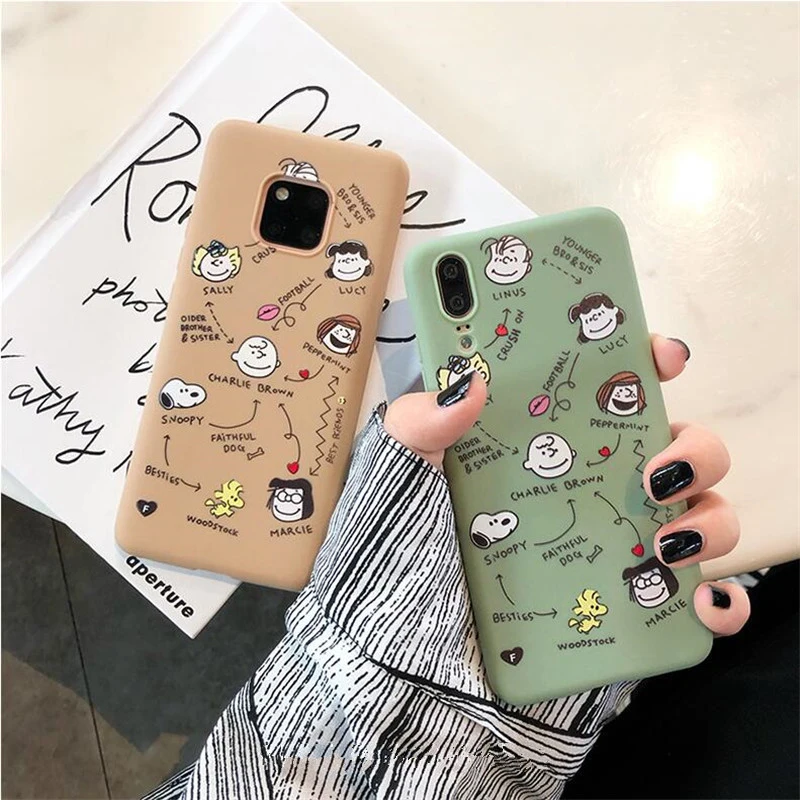 

Cartoon Peanuts Family soft Phone Cases For Huawei P20 P30 P10 Mate 10 20 Lite Pro Honor 9 10 8X Nova 3 3i 3e 4 4e back cover