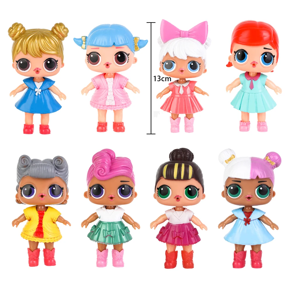 

8pc13cm doll DIY kids toy doll Can wear clothes and shoes/each doll has a milk bottle
