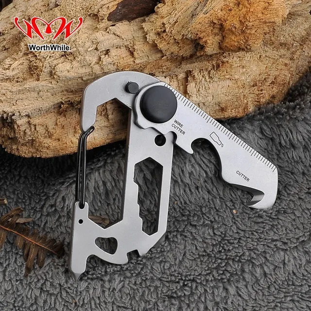 US $3.79 WorthWhile Multifunction Climbing Carabiner EDC Keychain Gear Outdoor Tools Camping Hiking Stainles