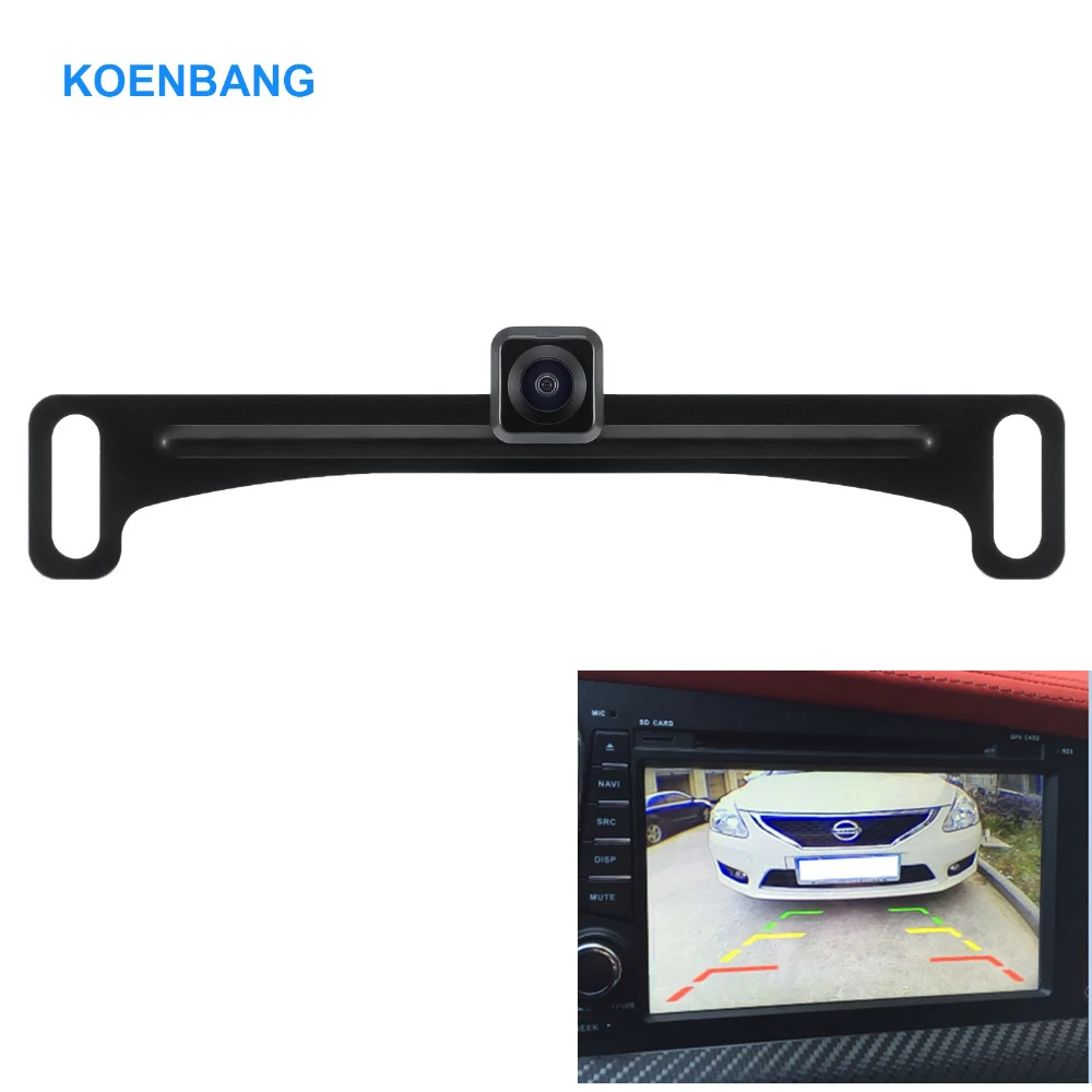 

KOENBANG Waterproof License Plate Frame Car Rear View Reverse Backup Reverse Camera HD Vehicle Back View