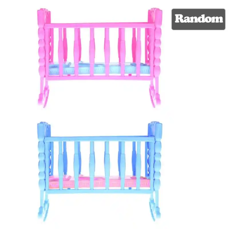 Mini Dolls House Kids Toy Darling Doll Furniture For American Girl Rocking Cradle Bed For Doll Accessories Toys For Children