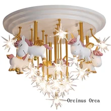 

Nordic Modern Simple LED Star Pony ceiling lamp Boys and Girls Bedroom lamp Colored Soldiers ceiling lamp free shipping