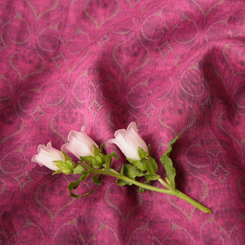 

High quality pure ramie material New style printing fabric High-end dresses and cheongsams patchwork