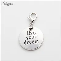 2015-Fashion-Jewelry-Pendant-Live-your-Dream-Charms-Floating-Tag-Charms-Pendant-for-Memory-Locket