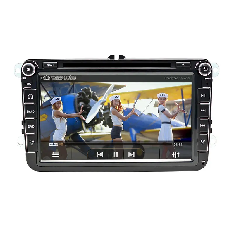 Discount Funrover VW In Dash Car Stereo 8 "Car DVD GPS Navigation 2 din Car Radio CANBUS autoradio Bluetooth RDS WIFI OBD FM DVD for vw 4