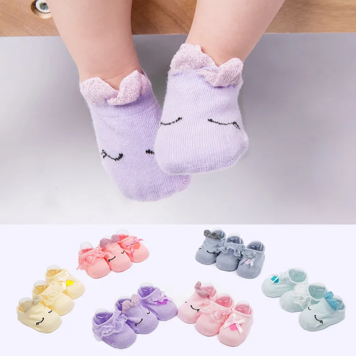 3 Pairs/lot Fashion Baby Girls Socks Cute Lace Baby Short Sock Newborn