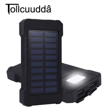 Tollcuudda Открытый Путешествие Туризм 10000 мАч солнечное зарядное устройство двойной USB аккумулятор Power Bank водонепроницаемый для Samsung iPhone телефон