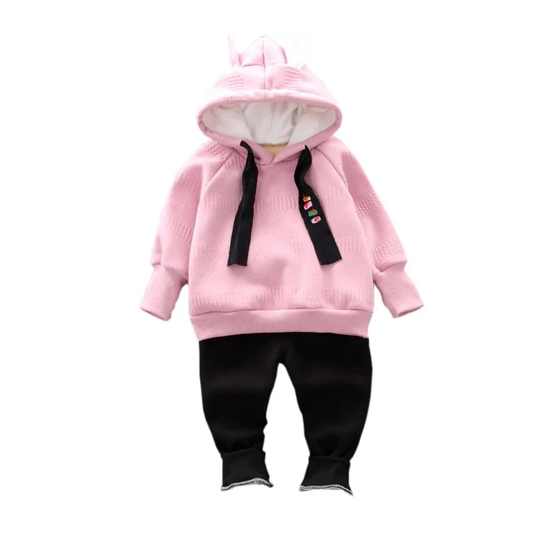 

NewWEIXINBUY Toddler Girl Clothes Set Winter Warm Long Sleeve Baby T-Shirt Hooded+Pants 2PCS Kids Clothes For Girls