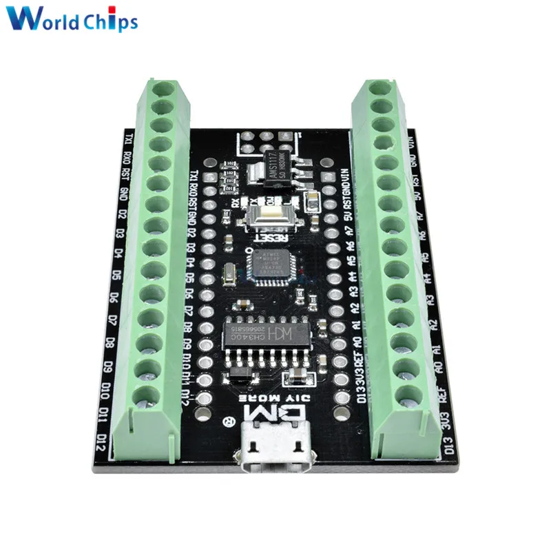 CH340G CH340 Nano V3.0 3 0 ATMEGA328P клеммный модуль плата расширения микроконтроллера Micro USB для