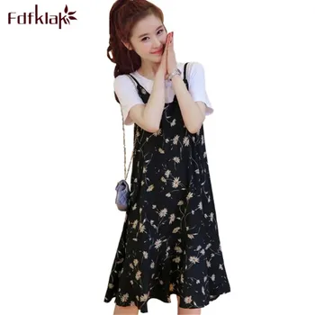 

Fdfklak Plus Size Dress for Pregnant Women Short Sleeve Two Pieces Set Maternity Clothes Printing Pregnancy Dress XXL 3XL