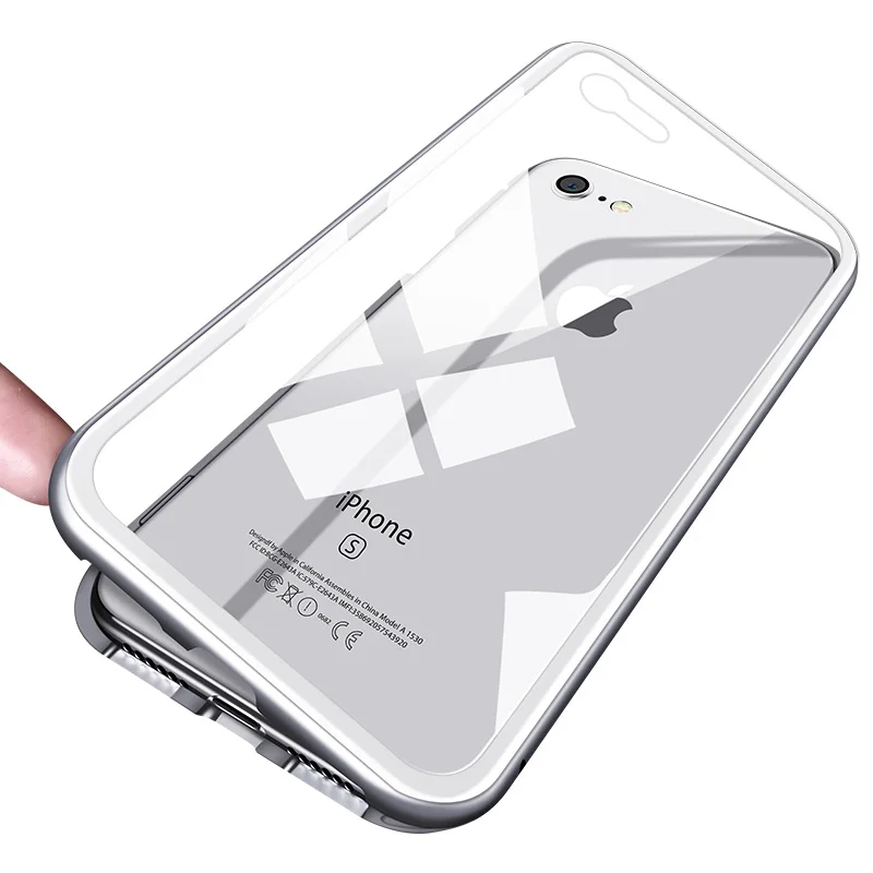 Magnetic Adsorption Metal Case For On iPhone X XR XS MAX Back Magnet Cover For iPhone 6 6s 7 8 Plus Full Protection Case Coque