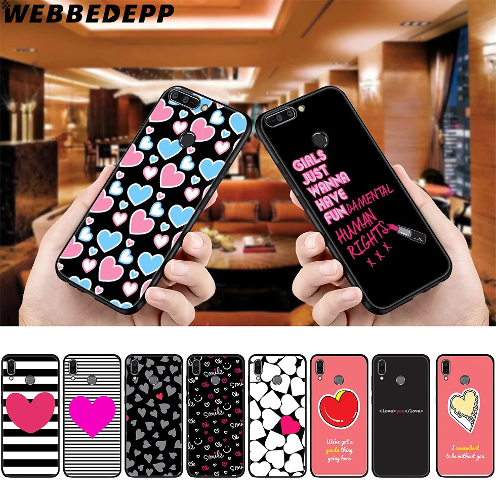 Мягкий чехол WEBBEDEPP Cheesy Hearts Girl Для Huawei P8 P9 P10 P20 P30 Lite Pro P Smart Z Plus 2019 Y6 Prime 2018 2017 Mini |