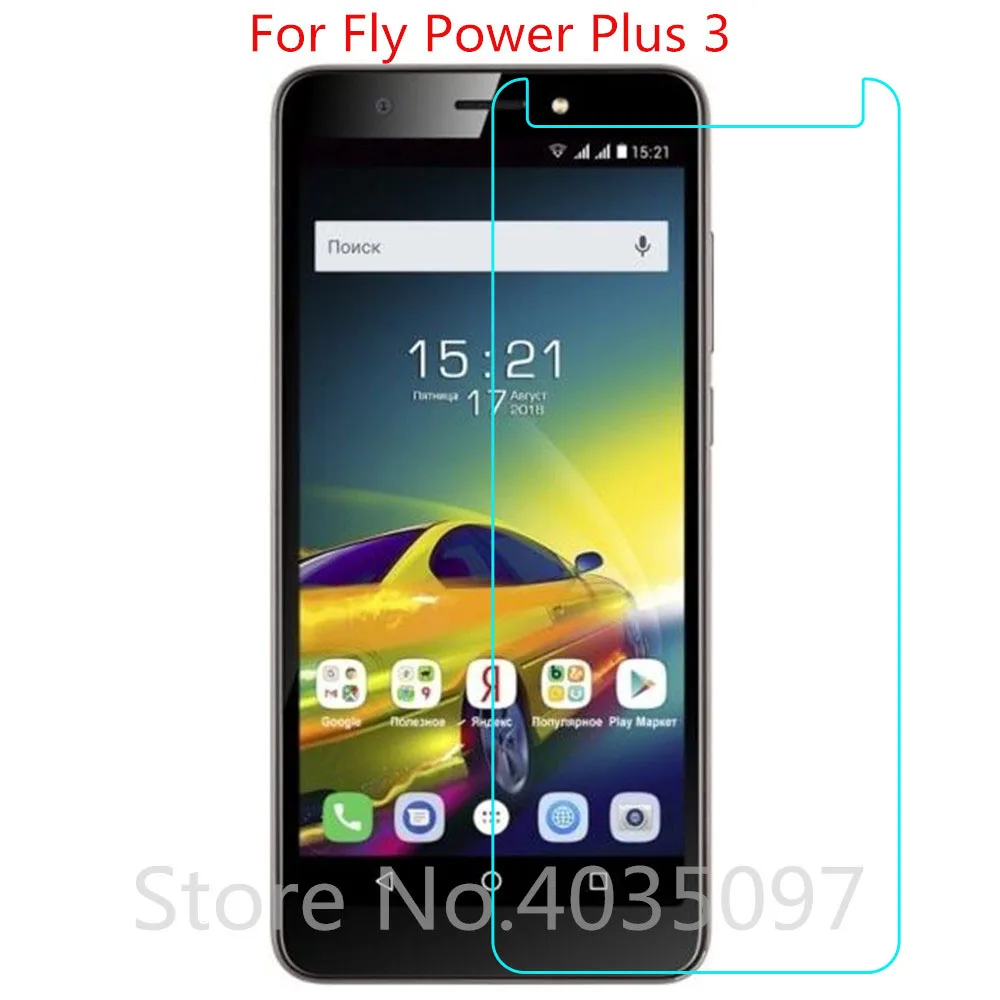 Защитное стекло 2.5D 9H для Fly Power Plus 3 закаленное защитная пленка против