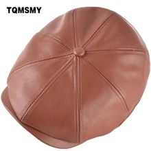 TQMSMY унисекс для мужчин и женщин из искусственной кожи кепка газетчика восьмиугольная кепка для женщин и мужчин Ретро литературный Регулируемый бейсболка кепка TMC72