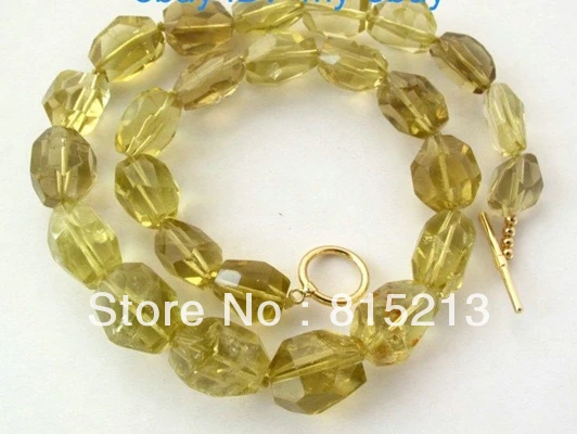 

ddh00889 17mm Faceted Baroque Lemon Crystal/Quartz Necklace 14KGP GP Toggle 18
