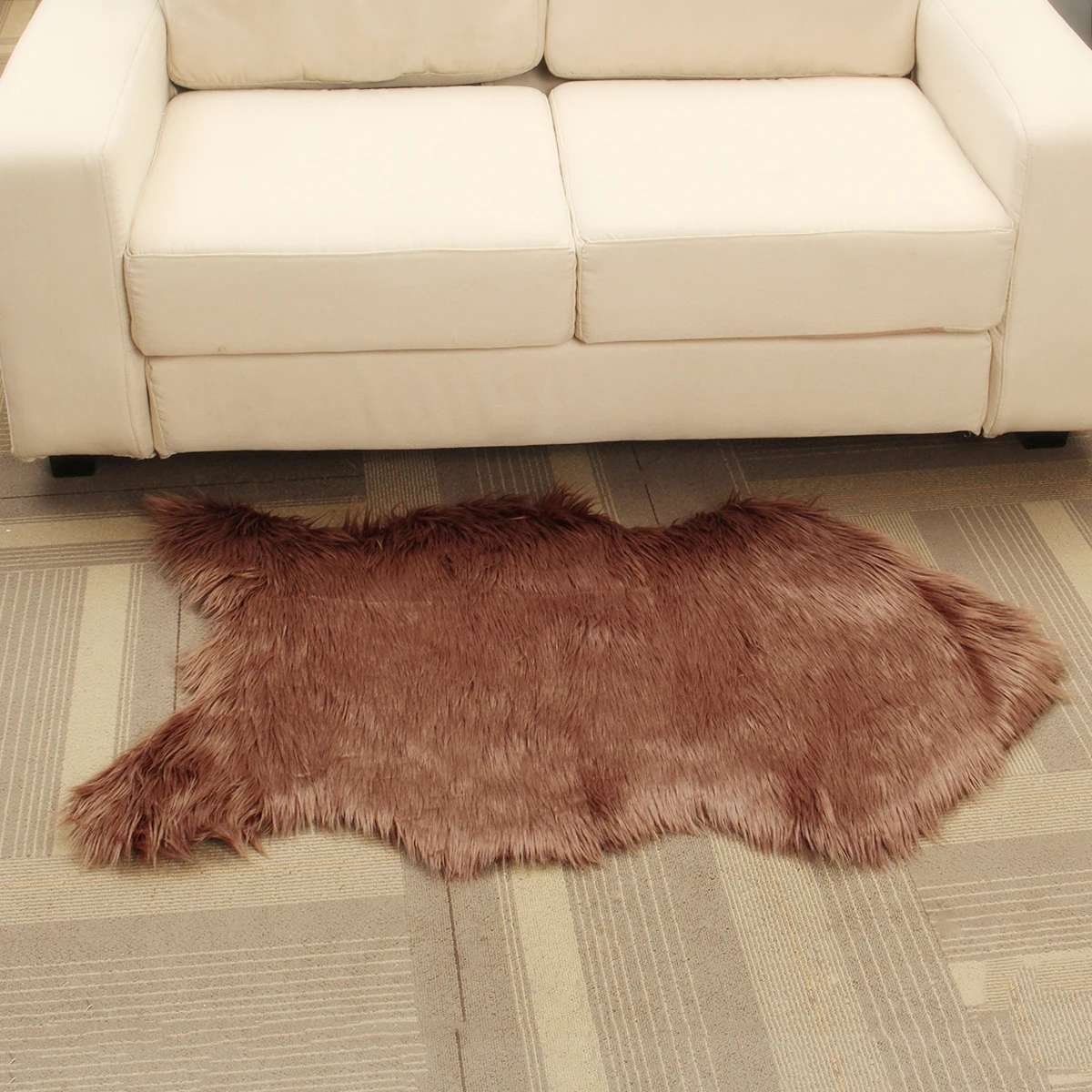 Genuine Long Wool Rug Carpet Area Rug Natural Soft Rug Pelt Chair Cover