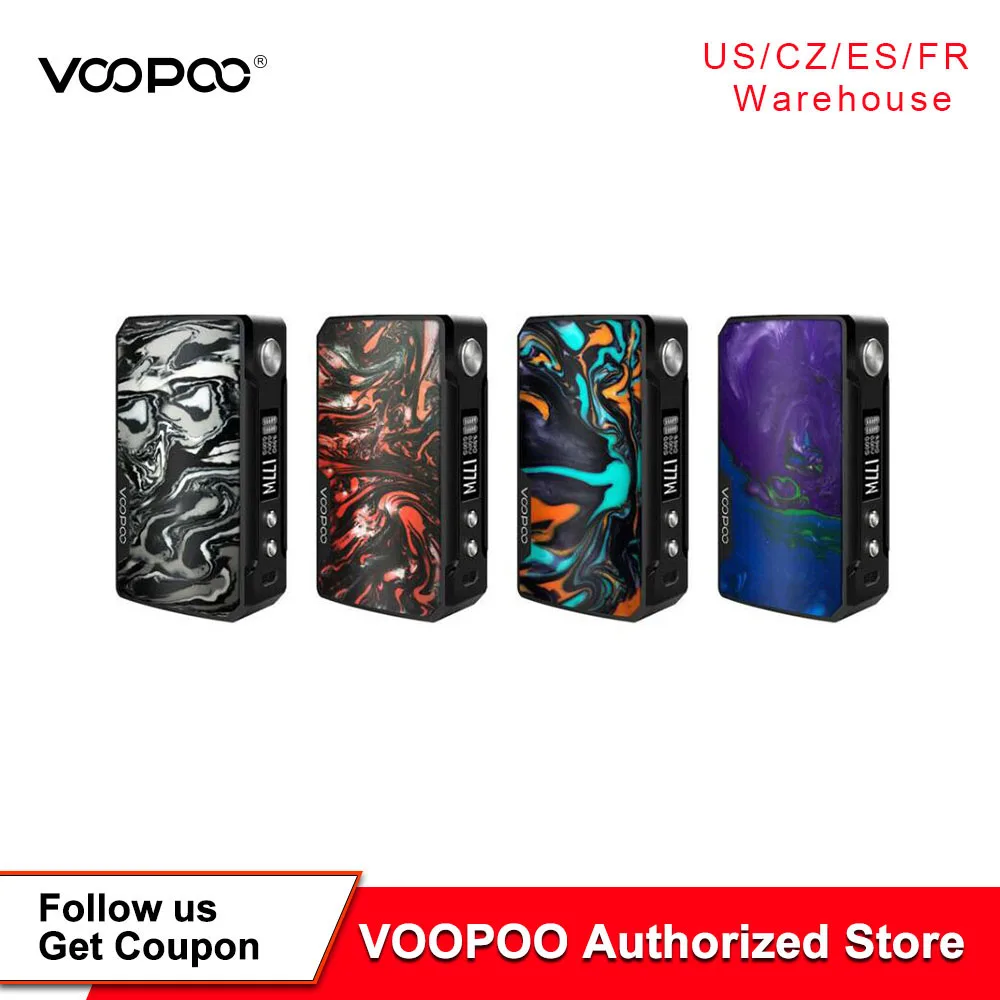 Оригинальный бокс-мод VOOPOO DRAG 2 177 Вт с питанием от двойной батареи 18650 мод Voopoo