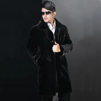 

2019 Mens Fluffy Jackets Autumn Winter Warm Male Faux Fur Long Coats