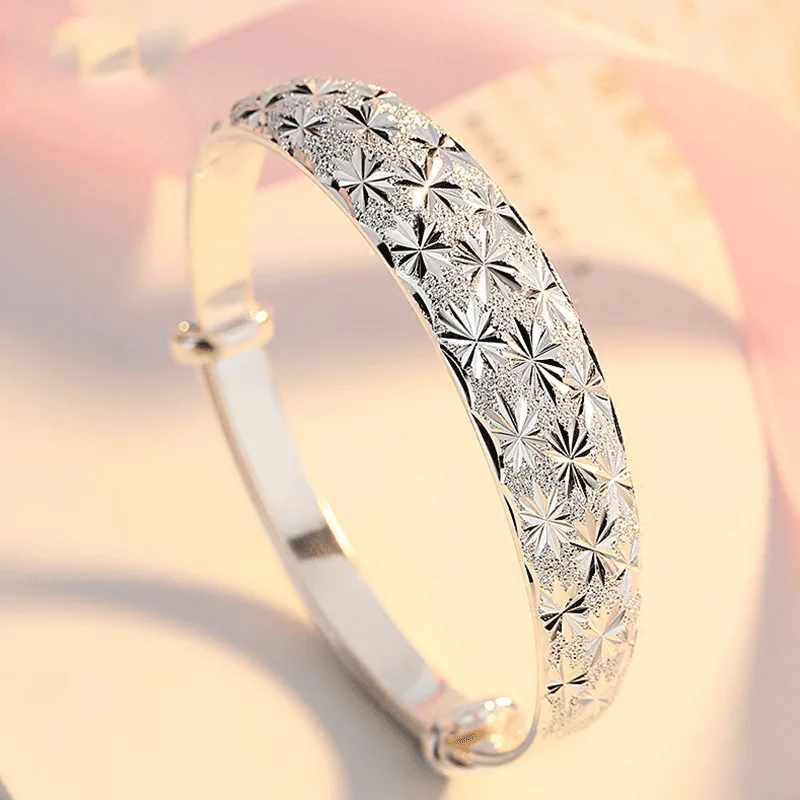 

Feiweini wholesale personality fashion OL ladies gift silver all stars adjustable size 925 sterling silver bracelet bracelet