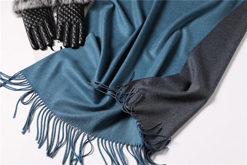 Брендовый зимний шарф для женщин, модный двухсторонний цветной Женский кашемировый пашмины шали шарфы и палантины, теплые банданы хиджаб