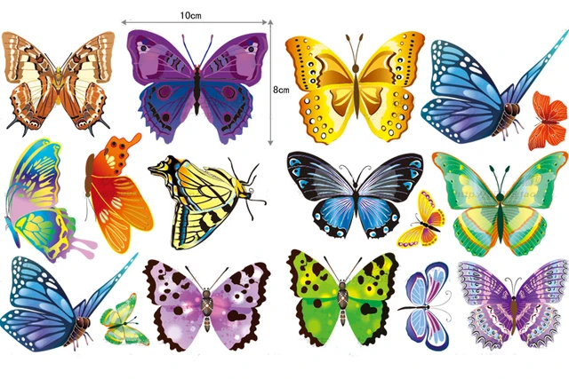 Satu set 17 pcs kupu kupu banyak 3 sets DIY warna Satu set 17 pcs kupu kupu banyak 3 sets DIY warna