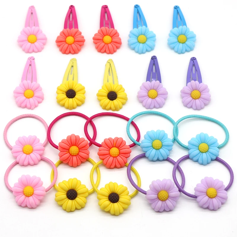 20pc/box Hello Kitty Elastic Hair Bands Unicorn Sponge Bob Storage Box Soft Plastic Cute Cartoon Hair Accessories For Kids Girls