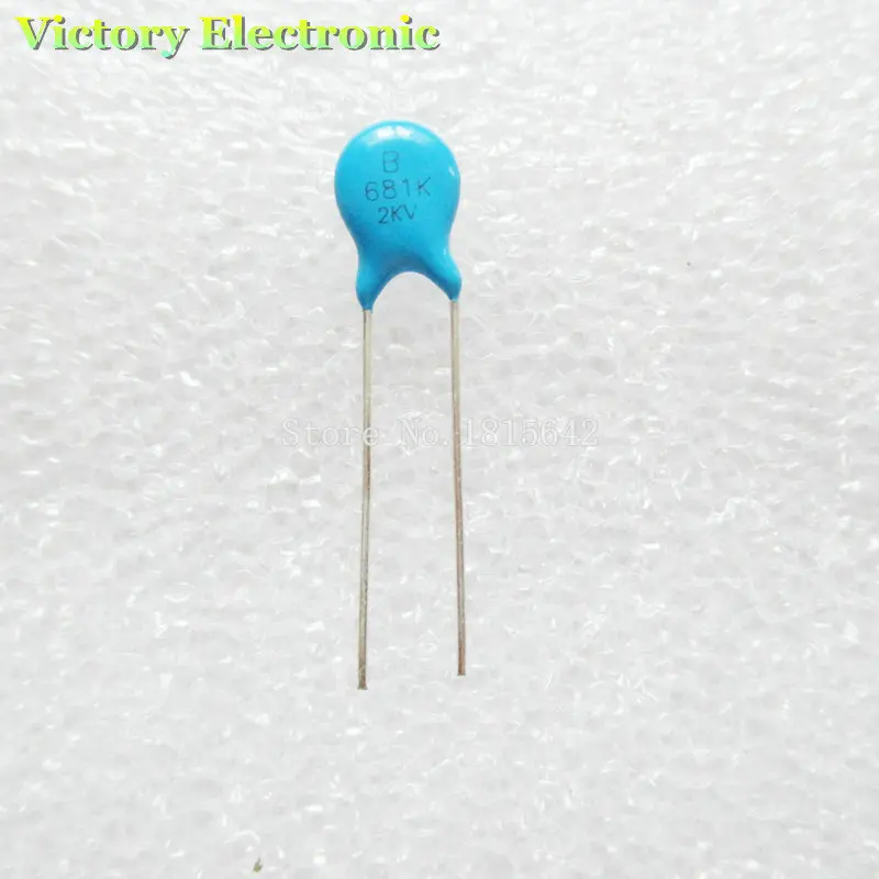

New 20PCS/Lot 680pF 681 2KV 0.68nF 2000V High Voltage Ceramic Disc Capacitor Wholesale Electronic