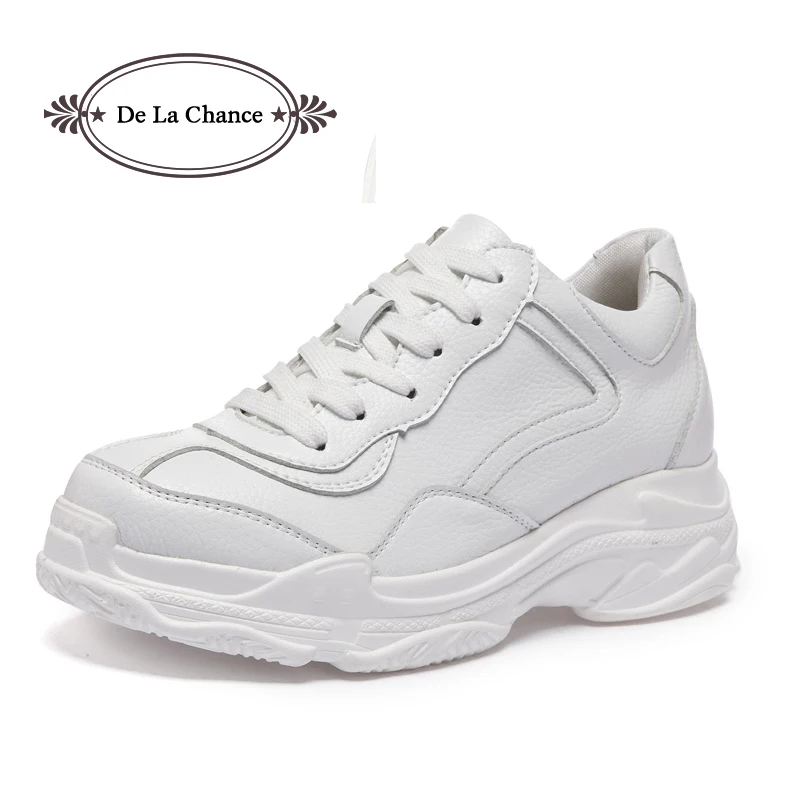 De La Chance 2018 Spring Summer Women Shoes Woman Harajuku Flats Lace-Up Casual Fashion Ladies Creepers Platform Shoes White De La Chance 2018 Spring Summer Women Shoes Woman Harajuku Flats Lace-Up Casual Fashion Ladies Creepers Platform Shoes White