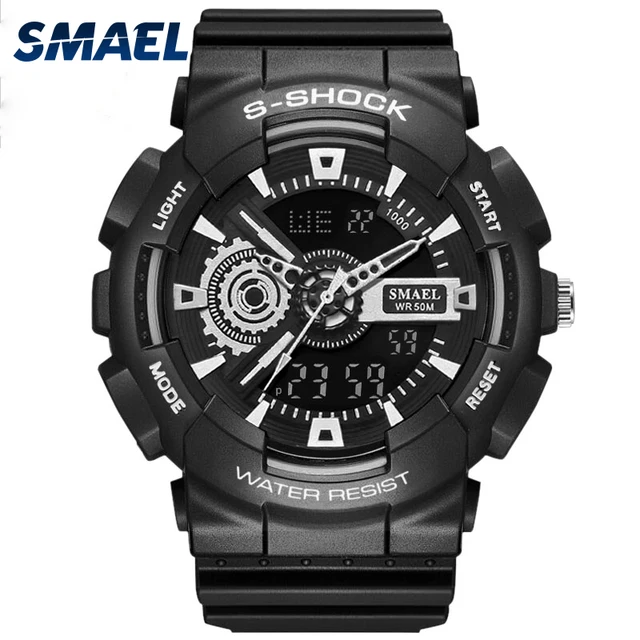 Special Offers SMAEL Brand Dual Digital Display Watch Outdoor Sports Watches Fashion Casual LED Wristwatches Male Clock of 50M Waterproor 1027b