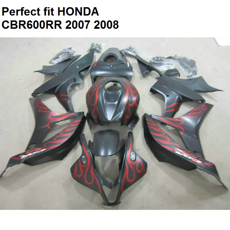 Запасные части для кузова Honda red Flame black CBR 600RR 07 08 комплект обтекателей CBR600RR 2007 2008 SZ84