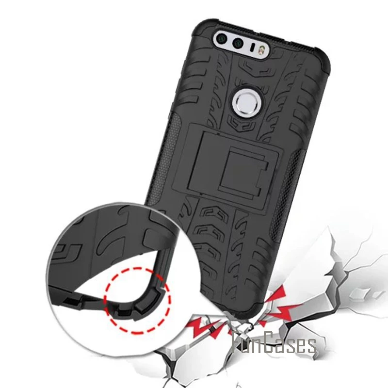 For Huawei Honor 8 Case Hard Plastic Silicon Quality Picks Mobile Phone Back Cover Cases Honor 8 Holder With Kickstand 5.2 inch
