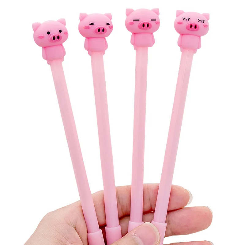

36 pcs/lot Cartoon Pink Pig Gel Pen For Writing Cute Black Ink 0.38 mm signature pen School Supplies Stationery gift