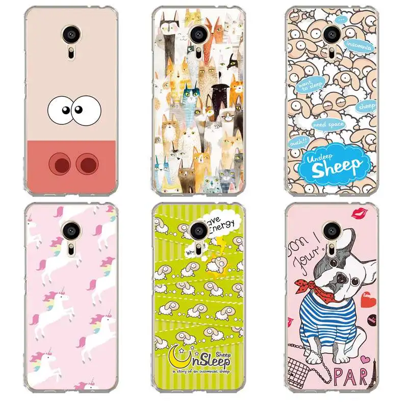 Soft Silicone TPU phone Case For meilan MX6 pro6 U20 U10 A5 M5 M5S E E2 Cartoon Cat dense Horse dog Back Cover Free Shipping | Мобильные