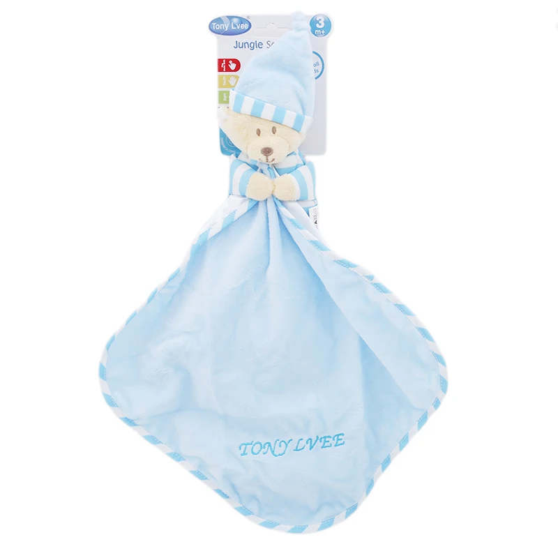 

Multifunctional Saliva Towel Baby Comforter Toy Cute Cartoon Animal Mouse Bear Soft Plush Rattle Toys with Ring Bell Baby Care