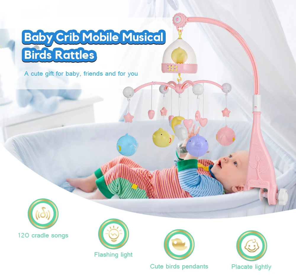 Projecteur D Oiseaux Berceau Musical Mobile Lit Cloche Bebe Hochet Support Rotatif Projetant Jouets Pour 0 12 Mois Nouveau Ne Enfants Christenin Aliexpress