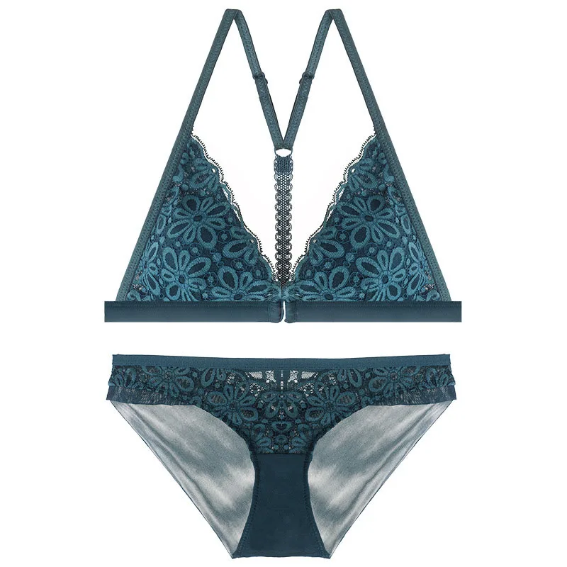 Women Sexy Bra Set Fashion Lace Seamless Wireless (3)