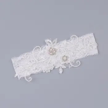 

Wedding Garter Rhinestone Embroidery Flower Beading White Sexy Garters for Women/Female Thigh Ring Bridal Leg Garter