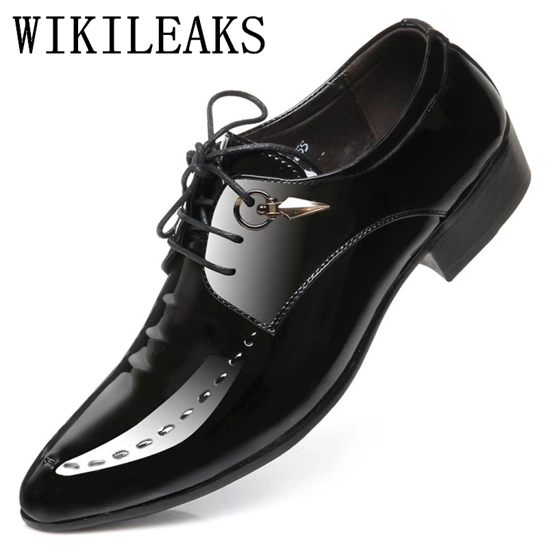 Mens Pointed Toe Dress Shoes Luxury 