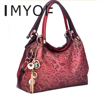

New Fashion Single pu leather Shoulder Bag Hollow Out Women's Bag New Lady Carved Handbag Cross-body Bag Female Tote 2019