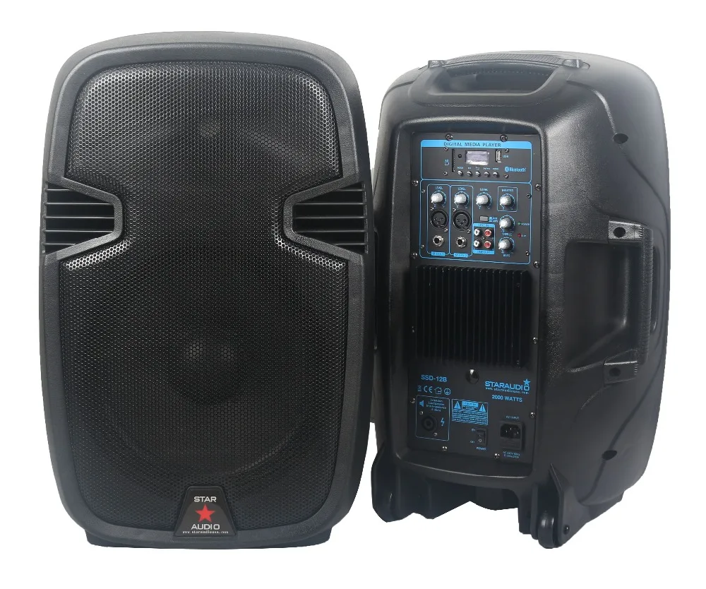 2pcs 2000w pa powered speaker for partty church ktv karaoke ad dj system on stage