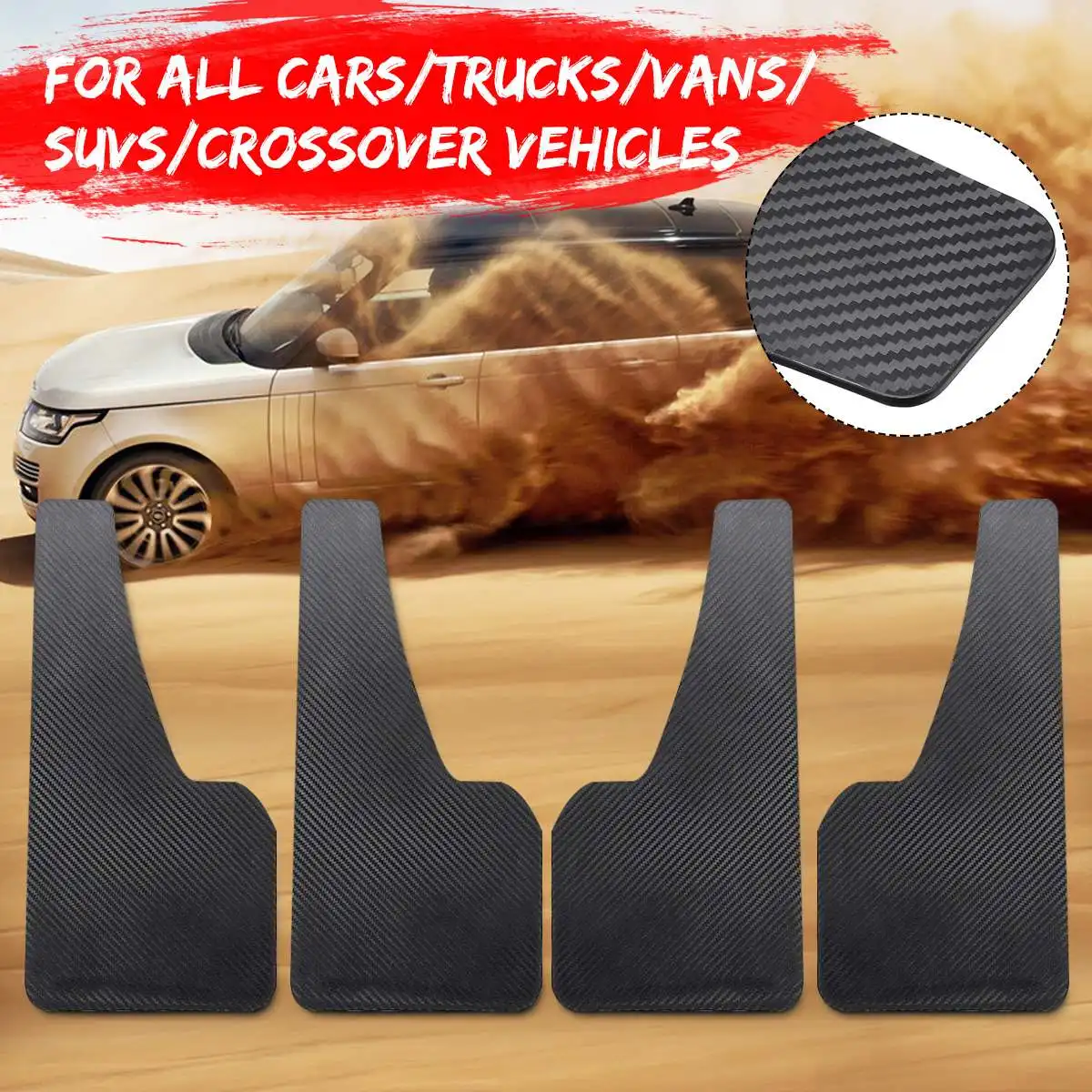 

Universal 4pcs Car Mud Flaps Front Rear Carbon Fiber Styling Mudguards Splash Guards for Fender Accessories