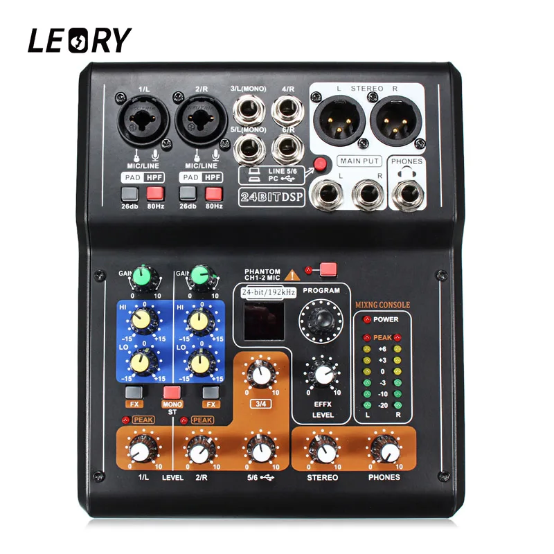 LEORY 6 Channel Karaoke Digital Sound Amplifier Built in