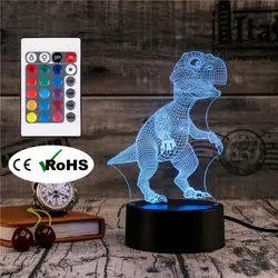 3D Led Novety освещение творческий Подарочный ночник настольная лампа динозавра свет дома коридор, отель вечерние атмосфера огни