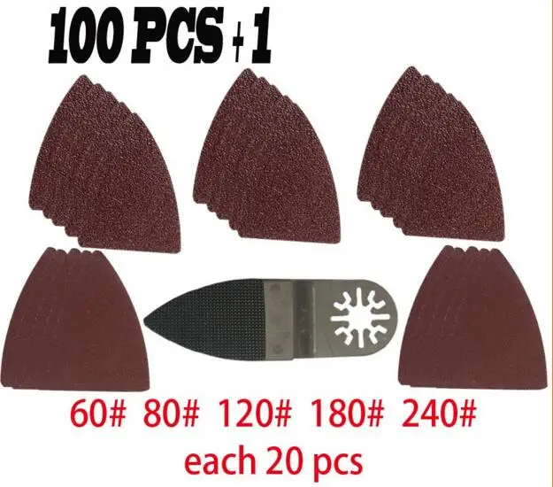 100 pcs Sanding paper+ Finger sanding pad for Fein Dremel power tool