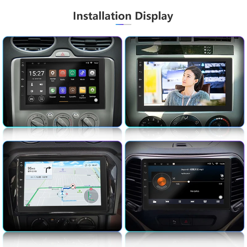 Best Jansite Universal 7" 2 Din Car Radio player + Touch screen Dashcam Stereo Audio Video Bluetooth FM GPS Navigation radio TF Card 1