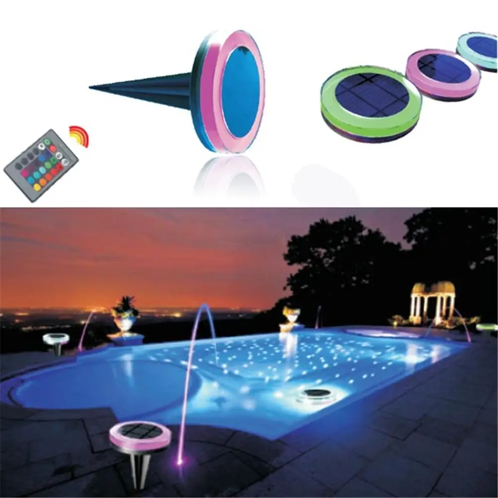 Цветная(RGB) плавательный бассейн с нагревом от солнечной энергии уличные светодиодные лампы бассейн отель фонтан свет IP68 Водонепроницаемый солнечные плавающие светильники с пультом дистанционного управления Управление