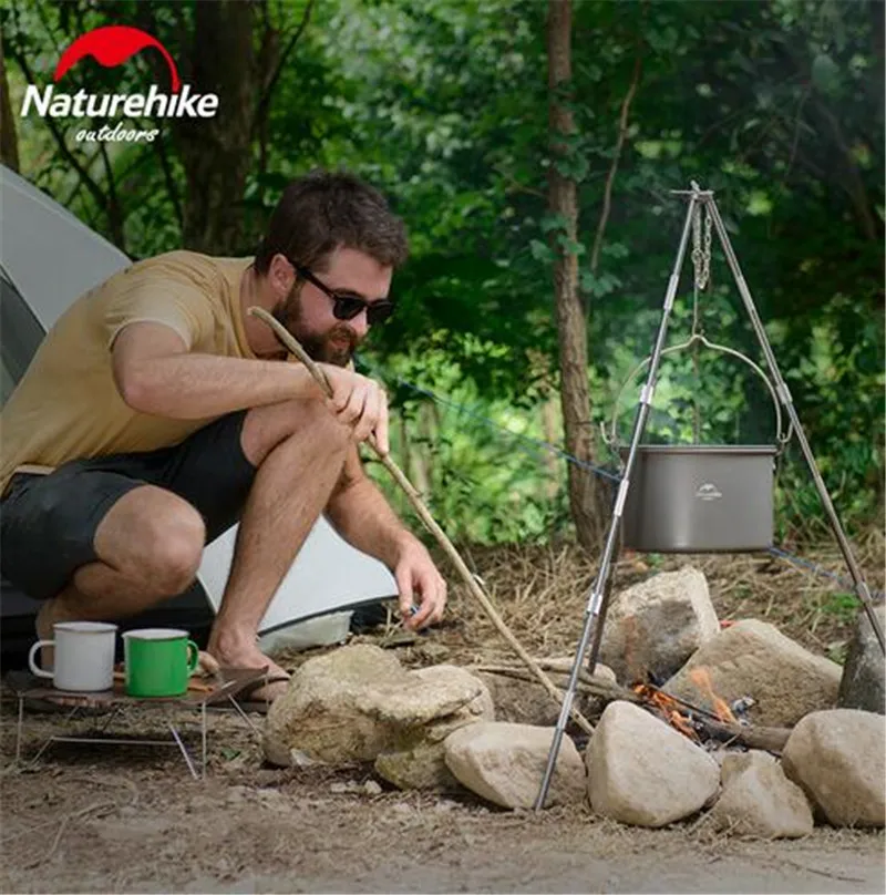 Naturehike 4-6 personas acampan al aire libre ollas alúmina durable Utensilios de cocina ultraligero cocina picnic campamento hervidor 4l gran capacidad
