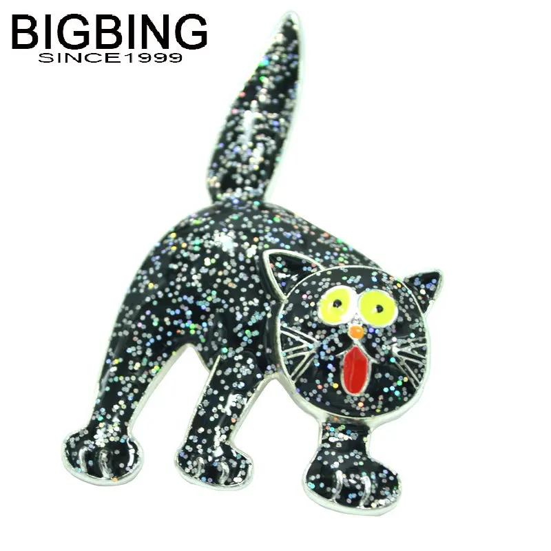 J116 BIGBING модные ювелирные изделия серебряный цвет черный кот брошь модная Модные