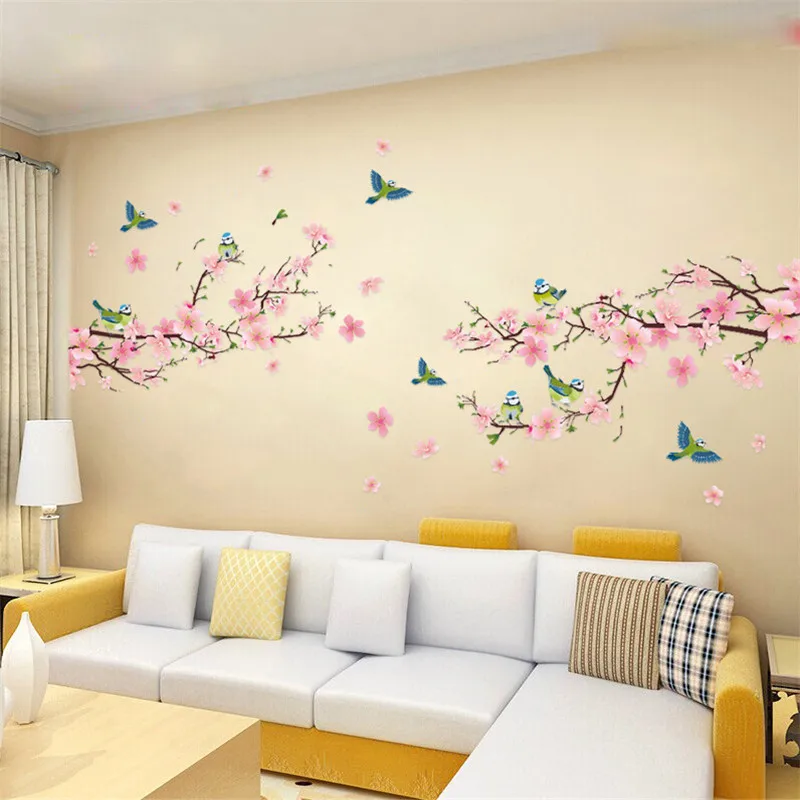 Sakura Wall Stickers Decal Bedroom Living room DIY Flower 